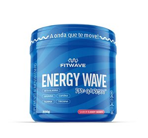 Pré-Treino Energy Wave Pré Workout (300g) FitWave - Suplemento de Energia e Performance - Sabor Candy Berry