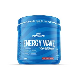 Pré-Treino Energy Wave Pré Workout (300g) FitWave - Suplemento de Energia e Performance - Sabor Red Fruit