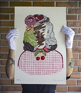 "Ancestral" Gravura Fine Art por Flavia Itiberê