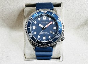 Relógio 1-linha Eco-Drive -Pulseira de Borracha - Azul , Prateado-A prova  d'água 20m - VMAX IMPORTS