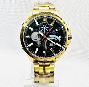 Relógio masculino linha master modelo Edifice Pulseira de aço inoxidável a prova d´água 20m