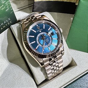 Relógio masculino linha Premium modelo Sky-Dweller automático Pulseira de aço inoxidável Jubileu 904L a prova d’água 40m