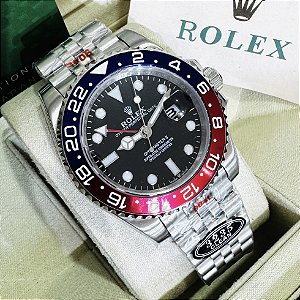 Relógio masculino modelo linha Premium Gmt-Master II Pepsi automático Pulseira de aço inoxidável 904l Jubileu 40m