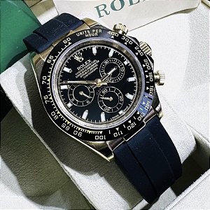 Relógio masculino linha Premium Daytona Automático Pulseira de borracha Oyster flex a prova d’água 40m