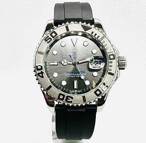 Relógio masculino linha Premium modelo Yacht-Master automático Pulseira de borracha oyster flex a prova d’água 40m
