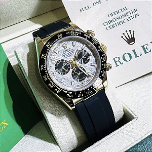 Relógio masculino linha Premium Daytona Automático Pulseira de borracha Oyster flex a prova d’água 40m