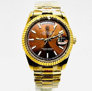 Relógio masculino Linha Premium Day-Date Automático Pulseira de aço inoxidável Jubileu 904l A prova d’água 40m