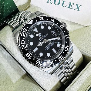 Relógio masculino linha Premium modelo Gmt-Master II automático Pulseira de aço Jubileu 904l a prova d’água 40m