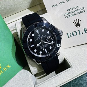 Relógio masculino linha Premium modelo Yacht-Master automático Pulseira de borracha oyster flex a prova d’água 40m