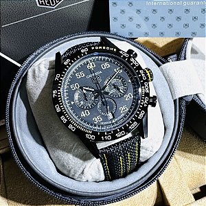 Relógio masculino linha Premium modelo Tag Porshe Pulseira de couro a prova d’água 40m