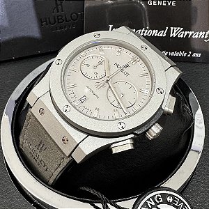 Relógio masculino linha Premium modelo Geneve Big Bang Pulseira de couro a prova d’água 40m