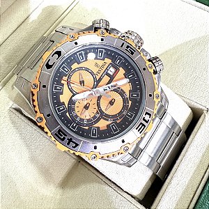 Relógio masculino linha Premium Festina Chrono Bike Pulseira de aço inoxidável a prova d’água 40m
