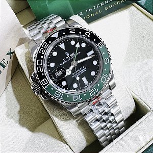 Relógio masculino linha Premium modelo Gmt-Master II Sprite automático Pulseira de aço Jubileu 904L a prova d’água 40m