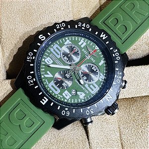 Relógio masculino linha master Modelo Breitling Endurance Pulseira de borracha a prova d’água 20m