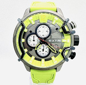 Relógio masculino linha original Extri X6054 Pulseira de borracha a prova d’água 40m