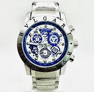 Relógio masculino linha master modelo Skeleton Pulseira de Aço inoxidável a prova d’água 20m