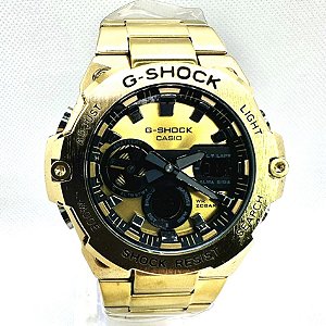 Relógio masculino linha master Casio Mudmaster Steel Pulseira de aço inoxidável a prova d’água 20m