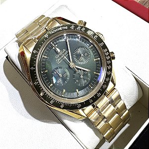 Relógio masculino linha Premium Omega Speedmaster Pulseira de aço inoxidável a prova d’água 40m