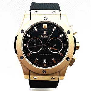 Relógio masculino linha Premium modelo Geneve Big Bang Pulseira de couro a prova d’água 40m