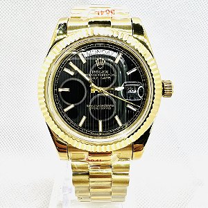 Relógio masculino Linha Premium Day-Date Automático Pulseira de aço inoxidável President 904l a prova d´agua 40m