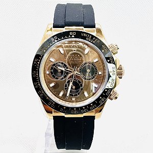 Relógio masculino linha Premium Daytona Automático Pulseira de borracha Oyster flex a prova d’água 40m