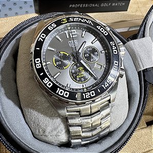 Relógio masculino linha Premium Modelo Tag Formula 1 Calibre 16 Senna Pulseira de aço inoxidável a prova d’água 40mm