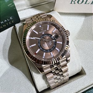 Relógio masculino Linha Premium Sky-Dweller Automático Pulseira de aço inoxidável Jubileu 904l a prova d´agua 40m
