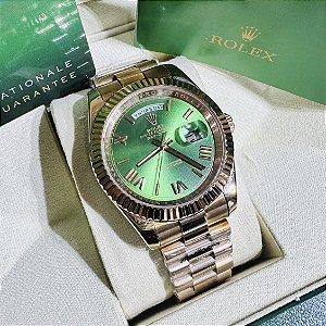Relógio masculino Linha Premium Day-Date Automático Pulseira de aço inoxidável President 904l a prova d´agua 40m