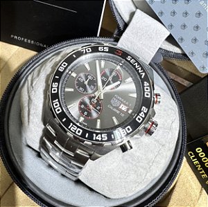 Relógio masculino linha Premium Modelo Tag Senna Calibre 16 Senna Pulseira de aço inoxidável a prova d’água 40mm