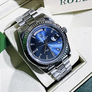 Relógio masculino Linha Premium Day-Date Automático Pulseira de aço inoxidável President 904l a prova d´agua 40m