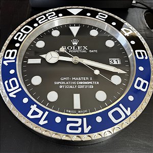 Relógio Parede Premium Rolex Gmt-master II Batman