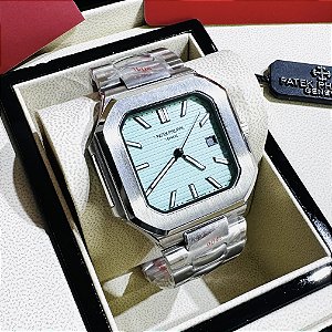 Relógio masculino linha Premium Patek Cubitus Tiffany automático Pulseira de Aço inoxidável 904l a prova d’água 40m