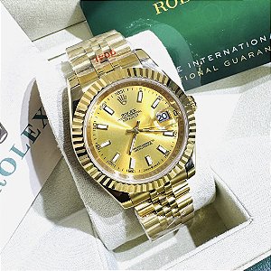 Relógio masculino linha Premium Datejust automático Pulseira de aço inoxidavel Jubileu 904l a prova d’água 40m