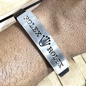 Pulseira bracelete em couro Premium modelo ROLEX