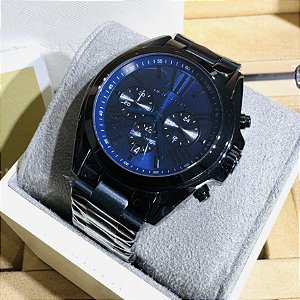 Relógio masculino Linha Premium Michael Kors Bradshaw Blue Pulseira de aço inoxidável a prova d’água 40m