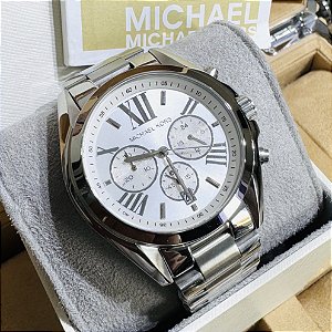 Relógio masculino Linha Premium Michael Kors Bradshaw Blue Pulseira de aço inoxidável a prova d’água 40m