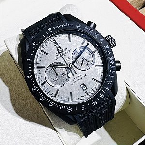 Relógio masculino linha Premium Omega Speedmaster Pulseira Borracha a prova d’água 40m