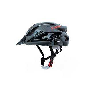 Capacete TSW Raptor II Led Preto/Cinza/Vermelho c/ Viseira - Tam. M