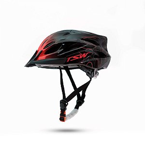 Capacete TSW Raptor III Led Preto/Vermelho c/ Viseira - Tam. G