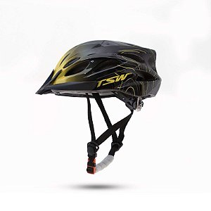 Capacete TSW Raptor III Led Preto/Amarelo c/ Viseira - Tam. M