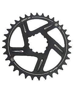 Coroa Ictus DIRECT OFFSET 6MM 34T Preta (Compatível Sram )