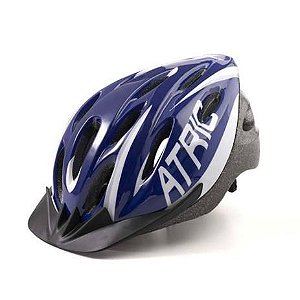 Capacete MTB ATRIO 2.0 Azul/Branco com Led - Tam.M