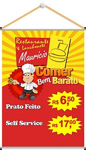 Banner Digital 1,20x0,80m - Lona 340g - Com Madeirinha