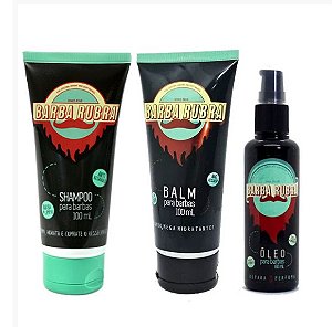 Kit Shampoo, Balm e Óleo Barba Rubra