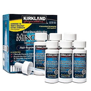 Minoxidil Kirkland 5% - 6 meses de tratamento - 6 frascos de 60ml