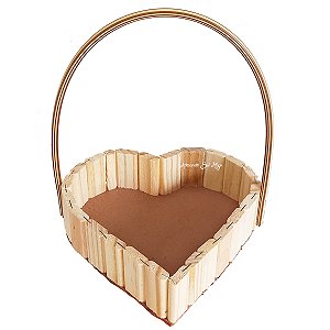 Cesta Coração Com Alça de 25cm