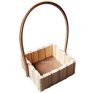 Cesta Quadrada Fechada de 13cm