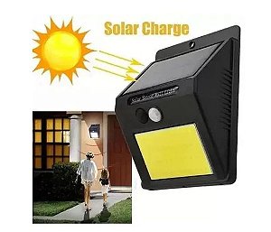 Luminaria Solar Luz Led Com Sensor De Presença Automático