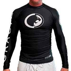 Rash Guard Preta equipe RGA - Manga longa