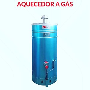 AQUECEDOR CHAMA POR ACUMULAÇÃO A GÁS VERTICAL 100 LITROS AÇO INOX 304